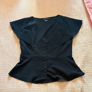 Elegant Black Button-Up Women's Top